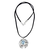 NOVICA Handmade .925 Sterling Silver Blue Topaz Pendant Necklace Artisan Crafted Frog Indonesia Animal Themed Birthstone 'Frog Prince'