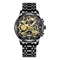 Men's Watch Steel Belt high-Grade Quartz Watch Waterproof Men's Watch Hand Adjustment time Needle Luminous dial Mineral Tempered Glass Mirror