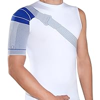 Bauerfeind - OmoTrain S - Shoulder Support - Helps Provide Support for Shoulder Joint & Mobility to Restore Function, Helps Relieve Pain - Left Shoulder - Size 5 - Color Titanium