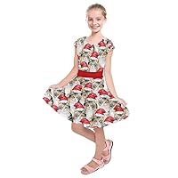 PattyCandy Girls Festive Christmas Outfit Heart Happy Father's Day Supper Daddy Dad & Xmas Lights Printed Skater Dress
