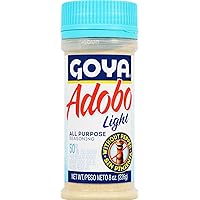 Adobo All Purpose Seasoning Light with Pepper by Goya, Poultry, Seafood, Meat, and Vegetable Seasoning, Fat Free and Calorie Free Latin Spice Blend, Mexican Seasoning, Pack of 2, 8oz. Bottles