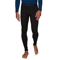 Icebreaker Merino Men's 200 Oasis Cold Weather Leggings With Fly, Wool Base Layer Thermal Pants, Black, Small
