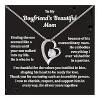 Gift For My Boyfriend's Beautiful Mother Necklace Gift For Mother's Day, Birthday Present For Bf's Mom From His Girlfriend, Forever Love Necklace With Heartfelt Message Card And Beautiful Gift Box