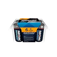 Rayovac D Batteries, D Cell Battery Alkaline, 6 Count