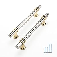 Rergy 10 Pack Brushed Nickel Cabinet Pulls Kitchen Cabinet Handles - Cabinet Pulls Brushed Nickel&Gold Kitchen Pulls for Cabinet Zinc Aolly Hardware Pulls 5inch(128mm) Hole Center to Center