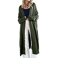 Danedvi Womens Long Cardigan Sweaters 2023 Fall Chunky Knit Oversized Slouchy Open Front Warm Coats with Pockets