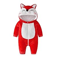 BHMAWSRT Toddler Animal Costume Hooded Halloween Funny Unisex Baby One-piece Outfit Kids Warm Fall Winter Clothes