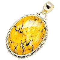 Ana Silver Co Picture Jasper Pendant 1.5 (925 Sterling Silver) - Handmade Jewelry, Bohemian, Vintage PD10385