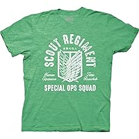 Ripple Junction Attack on Titan Men's Short Sleeve T-Shirt Scout Regiment Special Operations Squad Levi Officially Licensed