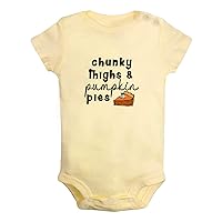 Chunky Things & Pumpkin Pie Novelty Romper, Newborn Baby Bodysuit, Infant Jumpsuit, Kids Short Clothes, Graphic Outfits