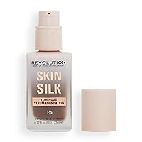 Revolution, Skin Silk Serum Foundation, Light to Medium Coverage, Lightweight & Radiant Finish, Contains Hyaluronic Acid, F15 - Deep Skin Tones, 0.77 Fl. Oz.