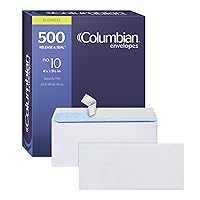 Columbian #10 Security Envelopes, 500/Box, No Window, 4-1/8 x 9-1/2 Inches, Release & Seal Self Seal, White (COLO151)