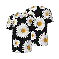 Daisy Flower Men's Short-Sleeved Baseball T-Shirt, Classic Casual Short-Sleeved Sports Shirt Baseball Apparel