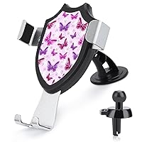 Purple Butterfly Car Phone Mount Universal Cell Phone Holder Stand for Dashboard Windshield Air Vent