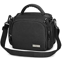 CADeN Compact Camera Shoulder Crossbody Bag Case Compatible for Nikon, Canon, Sony SLR/DSLR Mirrorless Cameras and Lenses Waterproof(1.0 S, Black)