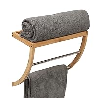 Home Basics Bamboo Wall Mounted Towel Rack with Shelf