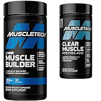 MuscleTech Muscle Builder with Peak ATP and Clear Muscle with HMB, Muscle Building Supplements for Men & Women, 30 + 42 Count