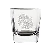 Turkey Crystal Stemless Wine Glass, Whiskey Glass Etched Funny Wine Glasses, Great Gift for Woman Or Men, Birthday, Retirement And Mother's Day