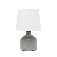 Simple Designs LT2080-GRY Mini Bocksbeutal Concrete Table Lamp, Gray