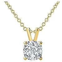 Navnita Jewellers 1.00 Ct Cushion Cut Lab Created Diamond Solitaire Pendant With 18