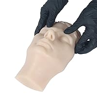 Injection Training Mannequin Face Silicone Head Facial Injection Face Nose Model （Not TPE） for Piercing Tattoo Practice Medical Student (Woman Head)