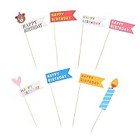 BESTOYARD 10 Cake Insert Wedding Decorations Korean Decor Cake Bunting Topper Racing Flag Cupcake Toppers Cake Ornament Cake Decor Garland Paper Jam Finished Product Party Supplies