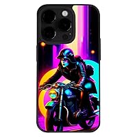 Woman Motorcycle Rider iPhone 14 Pro Max Case - Unique Phone Cases - Presents for Motorcycle Lovers Multicolor