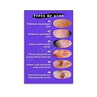 MOJDI TYPES OF ACNE Poster Beauty Skin Knowledge Poster Canvas Painting Posters And Prints Wall Art Pictures for Living Room Bedroom Decor 12x18inch(30x45cm) Unframe-style