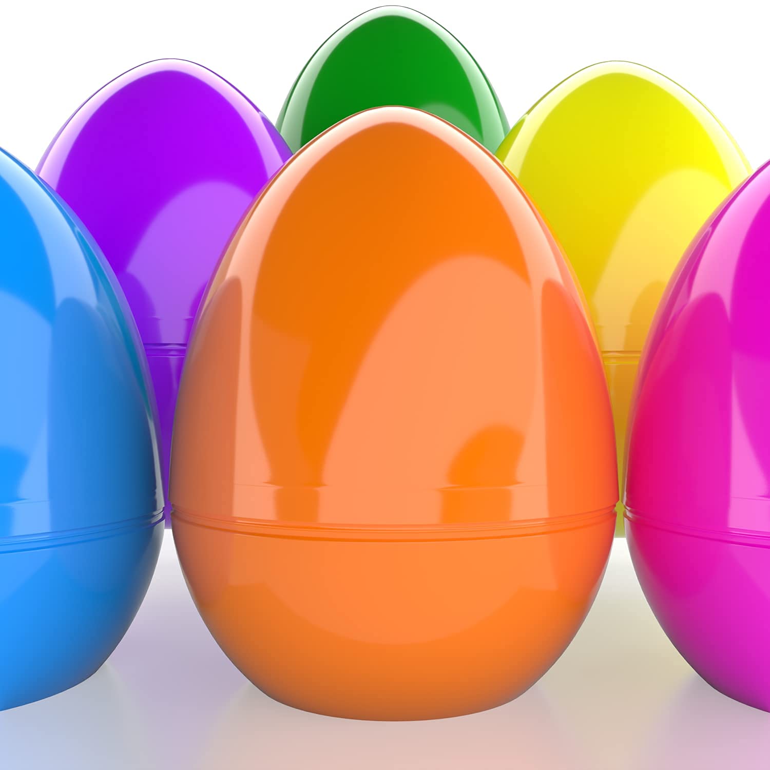 Jumbo Fillable Easter Eggs Colorful Bright Plastic Easter Eggs, Stands Upright, Perfect For Easter Egg Hunt, Surprise Egg, Easter Hunt, Assorted Colors, 6