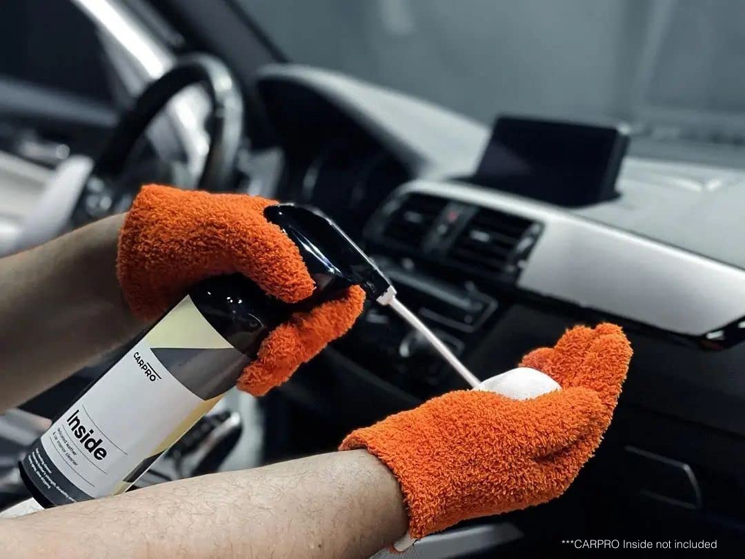 CARPRO Plush Microfiber Gloves (1 Pair) - Wipe Wax, Polish, or Residue Out of Seams and Tight Spaces