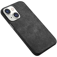 for Apple iPhone 13 (2021) 6.1 Inch Luxurious Case, Back Phone Cover Made of Alcantara Material [Screen & Camera Protection] (Color : Dark Gray)