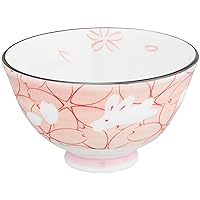 大東亜窯業 HURUAKO Hana Rabbit UK Aoi Shaped Rice Bowl [φ4.3 x 2.6 inches (11 x 6.5 cm)], Lightweight Tableware