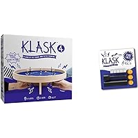 KLASK 4 + Spare Parts: The 4 Player Magnetic Party Game of Skill - for Kids and Adults of All Ages That’s Half Foosball, Half Air Hockey