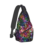 Colorful Rainbow Stars Print Trendy Casual Daypack Versatile Crossbody Backpack Shoulder Bag Fashionable Chest Bag