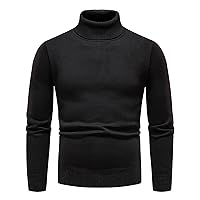 Quarter-Zip Sweater for Men Polo Slim Fit Pullover Business Casual Long Sleeve Turtleneck Sweaters