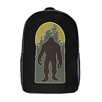 Woodsy Bigfoot Unisex 17 Inch Travel Backpack Casual Daypacks Computer Shoulder Bag for Work Shopping