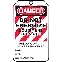 Accuform Lockout Tags, Pack of 5, Danger Do Not Close, US Made OSHA Compliant Tags, Tear & Water Resistant PF-Cardstock, 5.75