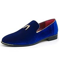 Men's Metallic Penny Slippers Flats Velvet Loafers Slip-On Dress Plus Size Shoes Size 6-13