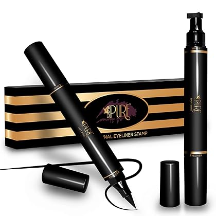 LA PURE Waterproof Eyeliner Stamp - 2 Wingliner Black Make Up Pens, Vamp Style Wing, Smudgeproof & Sweatproof, Perfect Cat Eye Look, Winged Long Lasting Liquid Eye Liner Pen, Eyeshadow, No Dipping…