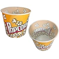 1 Retro Style Reusable Popcorn Bowl Plastic Container Movie Theater Bucket 8.5