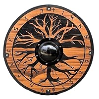Medieval Wooden Tree Viking Shield - Handmade Viking Shield - Battle Worn Shield - Viking Shield - Wall Decor Shield - Halloween Costume