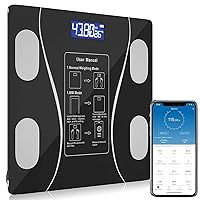 Wireless Intelligent Digital Bathroom Tempered Glass Platform BMI Scale, Body Fat Scale, Body Composition Analyzer with Smartphone Application and Bluetooth synchronous Scale