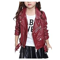 Big Girl Wool Coats Color Outwear Boy Motorcycle Jacket Kid Coat Girl Zipper Jacket Children's Little Girls