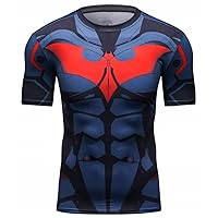 Men's Fitness Shirt Sonic Compression Short Sleeve Sports Bat T-Shirt