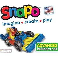 Advanced Builder Blocks 7 Years and up - Six-Sided Toddler Building Blocks - Build Planes, Cars and Trains - Unisex Stackable Assembly Blocks for Kids (300pcs)