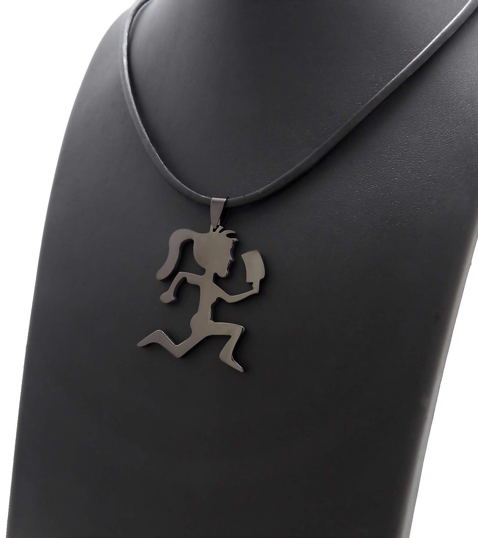 GWOOD Juggalette Pendant with 18 Inch Cord Necklace Gun Metal Color