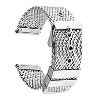 Women's Stainless Steel Mesh Milan Watch Band, Men's Pin buckle Double Loop Solid Mesh Weaving Replacement Watch Strap, Watch Accessories 18/20/22/24mm