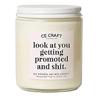 CE Craft Look at You Getting Promoted & Shit Candle - Promotion Gift for Coworker | Promotion Gift | Funny Promotion Gift for Her | Promotion Gift for Men, Women Office (Sparkling Lemon)