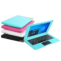 Windows 10 Computer Laptop Mini 10 Inch 32GB Ultra Thin and Light Netbook Intel Quad Core CPU PC HDMI WiFi USB Netflix YouTube (Blue)