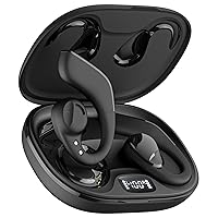 Open Ear Headphones Wireless Bluetooth 5.3, Open Ear Earbuds with Dual 16.2mm Dynamic Drivers 60 Hours Playtime Waterproof Sport Running Earbuds with Earhooks, Compatible with iPhone Android TV